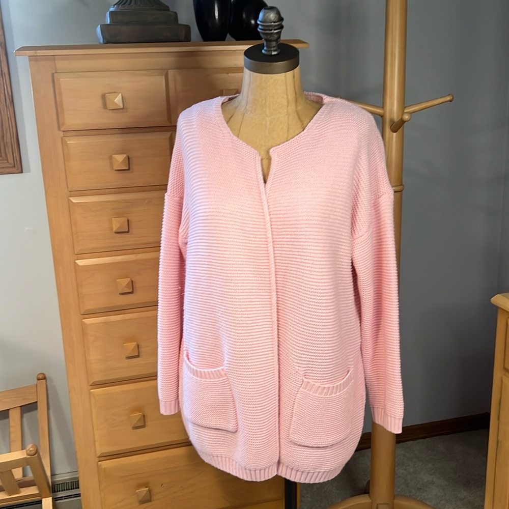 Soft pink open cardigan sweater one size